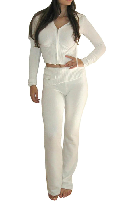 Two Piece Ribbed Knit Lounge Set