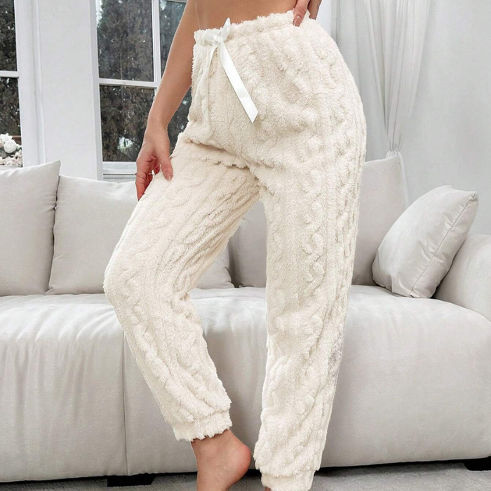 Women's Drawstring Flannelette Long Lounge Pants