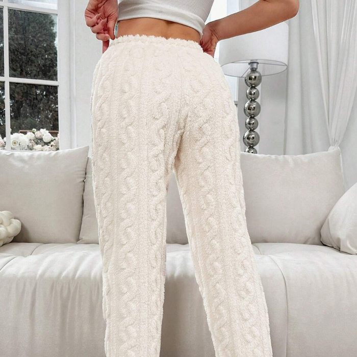 Women's Drawstring Flannelette Long Lounge Pants