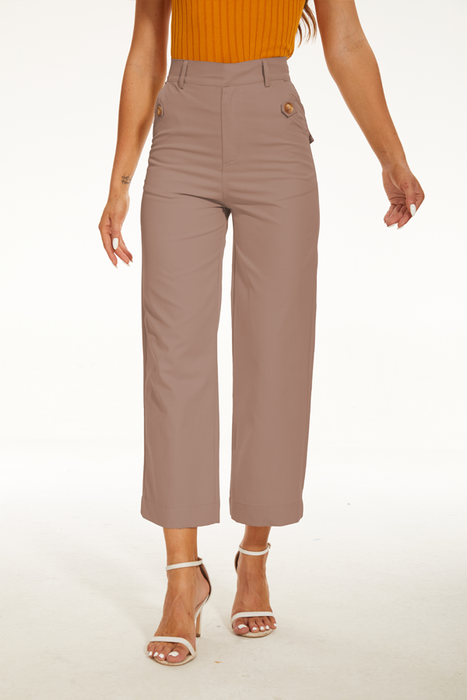 Comfy Stretch Twill Cropped Wide Leg Pant