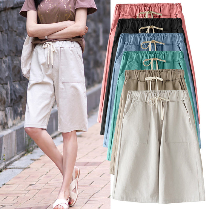 Loose Waist And Loose Knee Length Pants For Women