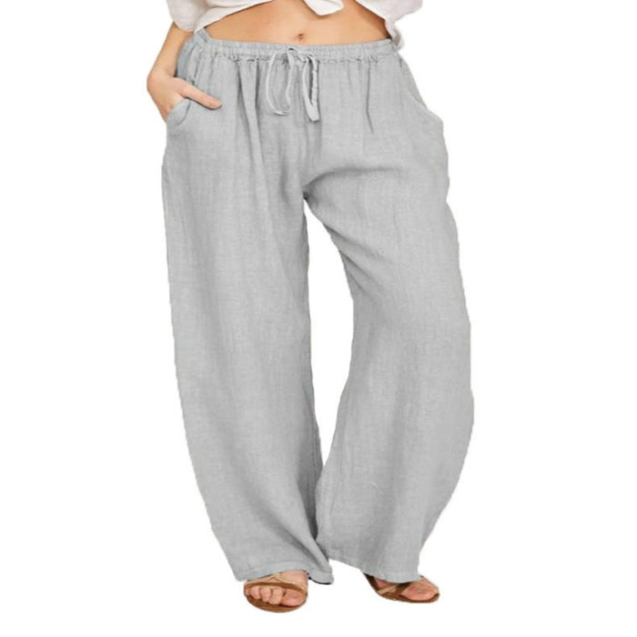 Large Size Loose Cotton And Linen Casual Trousers