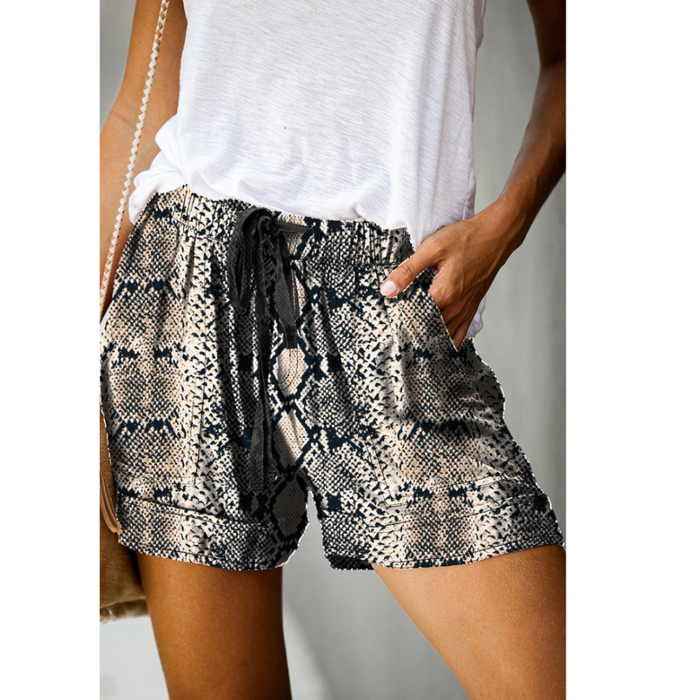 Printed High Waisted Loose Wide Summer Shorts