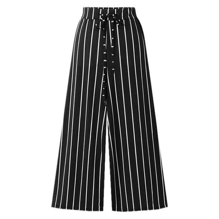 High-Waisted Black Thin Cropped Trousers For Women